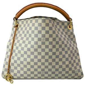 LOUIS VUITTON Artsy MM Damier Azur Hobo Bag White